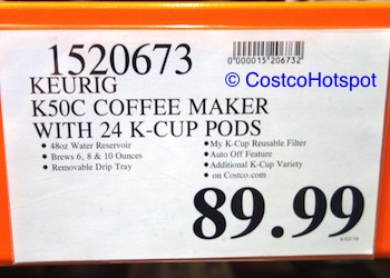 Keurig K50C Coffee Maker with 24 K-Cup Pods Costco Price