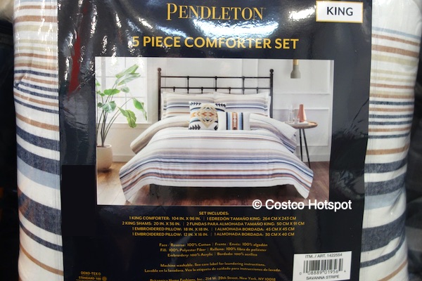 Pendleton 5-piece King Size Comforter Set W/ Decorative Pillows Savannah Stripe for sale online 