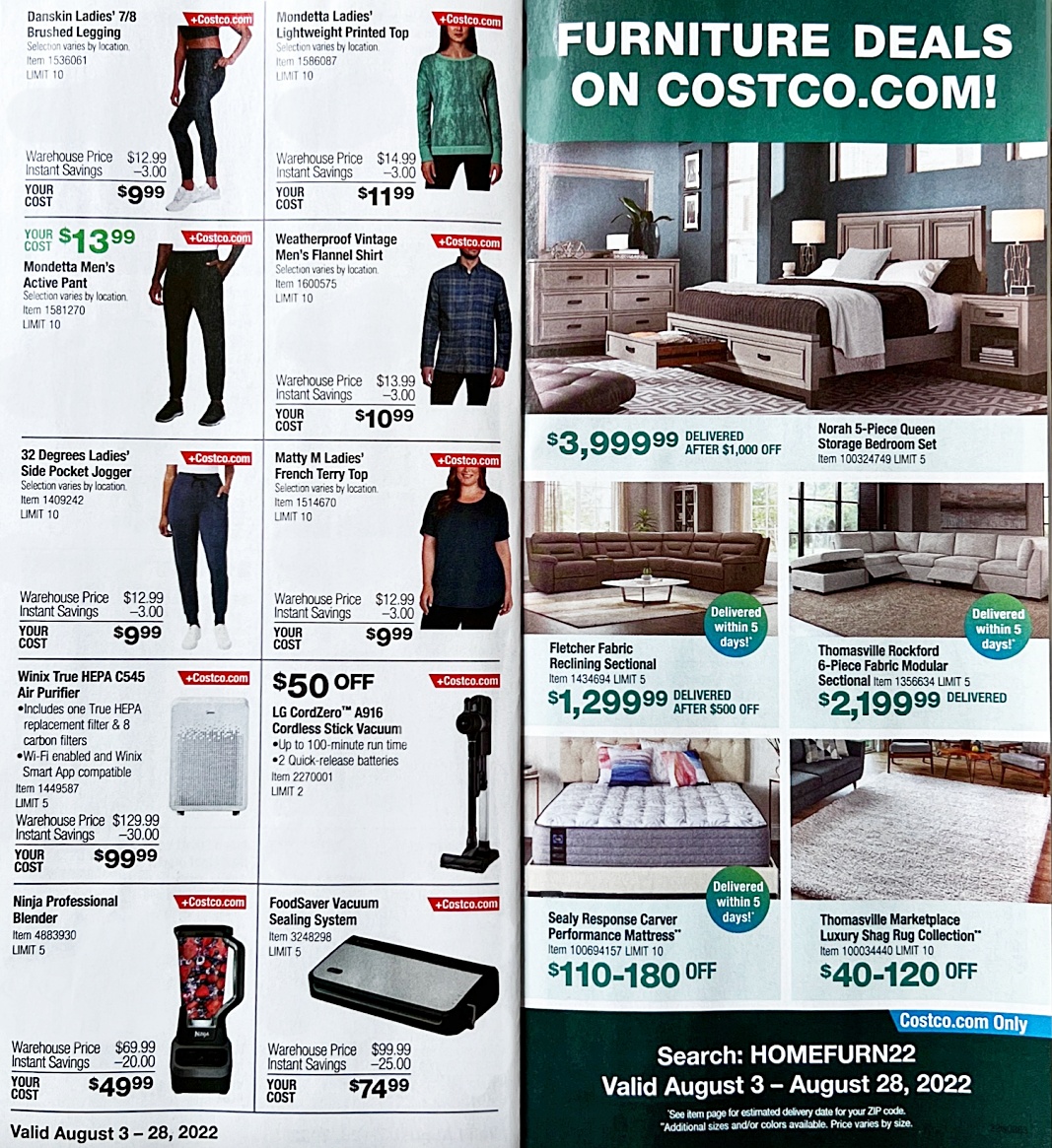 Costco Coupon Book AUGUST 2022 | Pages 12 and 13