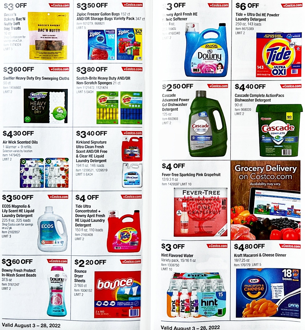 Costco Coupon Book AUGUST 2022 | Pages 16 and 17