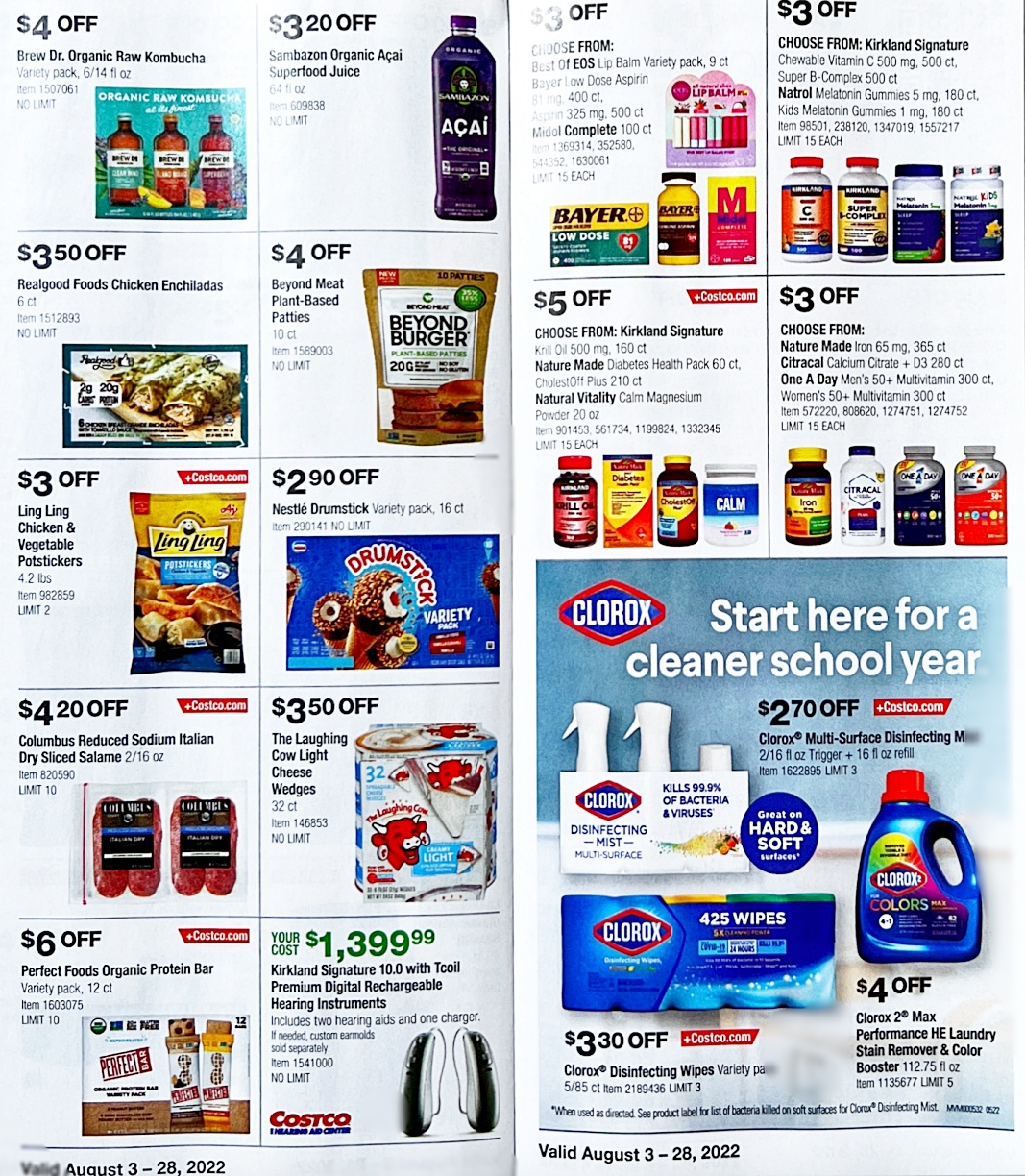 Costco Coupon Book AUGUST 2022 | Pages 20 and 21