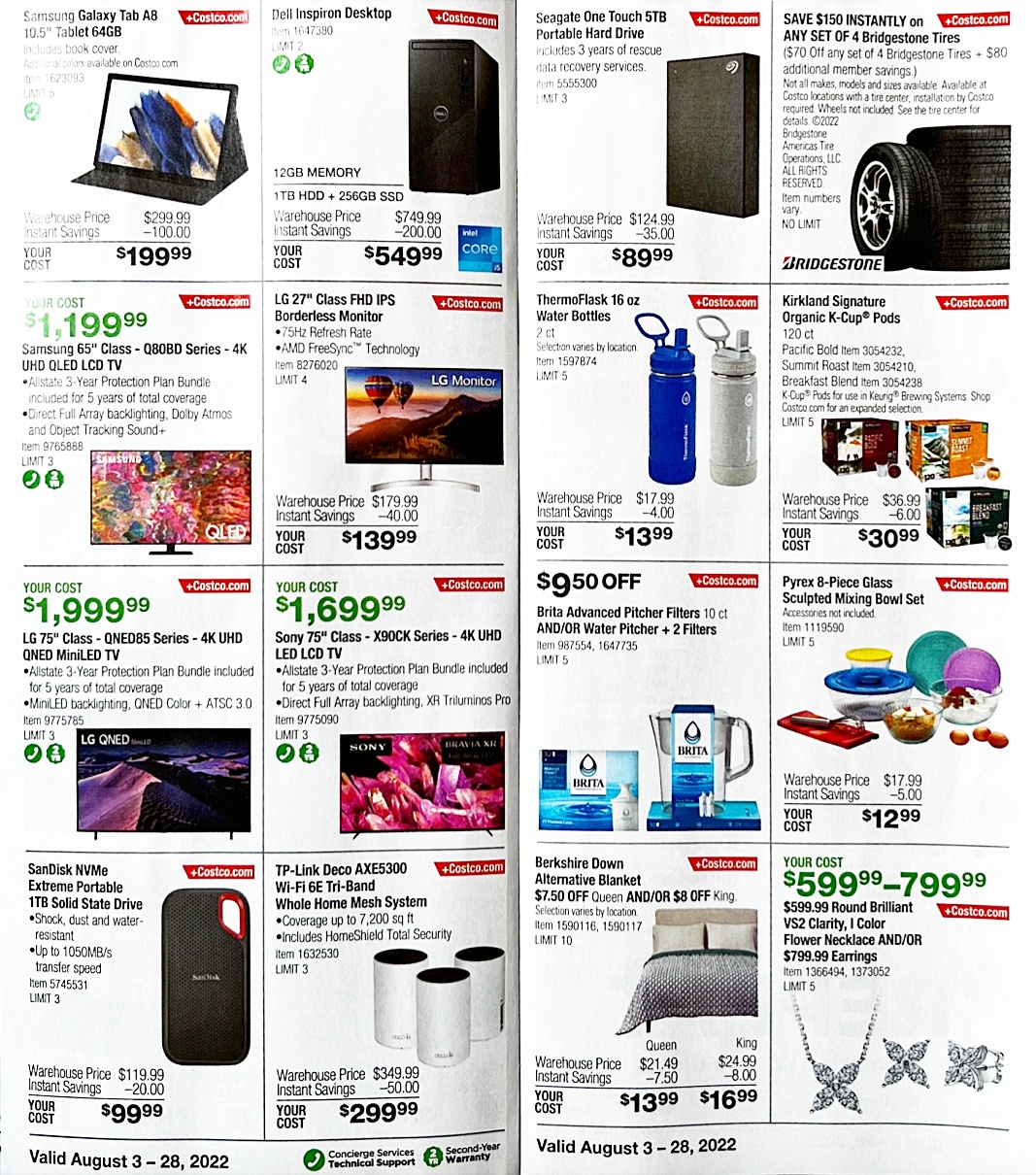 Costco Coupon Book AUGUST 2022 | Pages 8 and 9